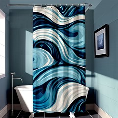 Pattern Ocean Waves Arctic Ocean Blue Nature Sea Shower Curtain 36  X 72  (stall)  by Pakemis