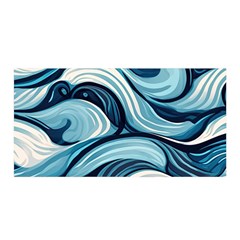 Pattern Ocean Waves Arctic Ocean Blue Nature Sea Satin Wrap 35  X 70  by Pakemis