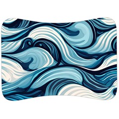 Pattern Ocean Waves Arctic Ocean Blue Nature Sea Velour Seat Head Rest Cushion by Pakemis