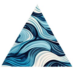 Pattern Ocean Waves Arctic Ocean Blue Nature Sea Wooden Puzzle Triangle by Pakemis