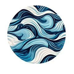 Pattern Ocean Waves Arctic Ocean Blue Nature Sea Mini Round Pill Box (pack Of 5) by Pakemis