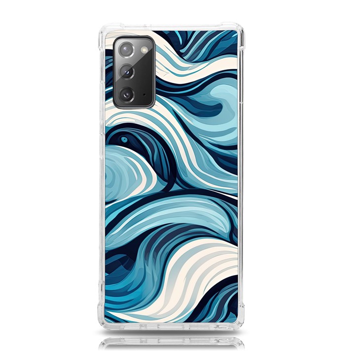 Pattern Ocean Waves Arctic Ocean Blue Nature Sea Samsung Galaxy Note 20 TPU UV Case