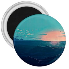 Ai Generated Ocean Sea Water Anime Nautical 3  Magnets by Pakemis