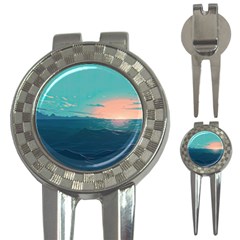 Ai Generated Ocean Sea Water Anime Nautical 3-in-1 Golf Divots by Pakemis