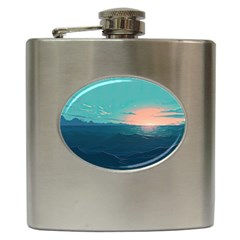 Ai Generated Ocean Sea Water Anime Nautical Hip Flask (6 Oz) by Pakemis