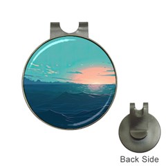 Ai Generated Ocean Sea Water Anime Nautical Hat Clips With Golf Markers by Pakemis