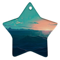 Ai Generated Ocean Sea Water Anime Nautical Star Ornament (two Sides) by Pakemis