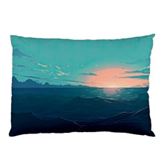 Ai Generated Ocean Sea Water Anime Nautical Pillow Case by Pakemis