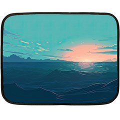 Ai Generated Ocean Sea Water Anime Nautical One Side Fleece Blanket (mini) by Pakemis