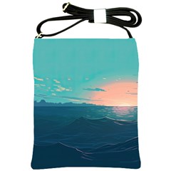 Ai Generated Ocean Sea Water Anime Nautical Shoulder Sling Bag by Pakemis