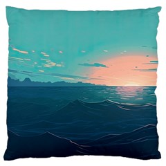 Ai Generated Ocean Sea Water Anime Nautical Large Cushion Case (one Side) by Pakemis