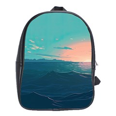 Ai Generated Ocean Sea Water Anime Nautical School Bag (xl) by Pakemis