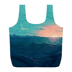 Ai Generated Ocean Sea Water Anime Nautical Full Print Recycle Bag (l) by Pakemis