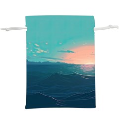 Ai Generated Ocean Sea Water Anime Nautical Lightweight Drawstring Pouch (xl) by Pakemis