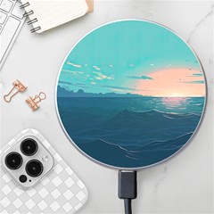 Ai Generated Ocean Sea Water Anime Nautical Wireless Fast Charger(white) by Pakemis