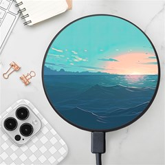 Ai Generated Ocean Sea Water Anime Nautical Wireless Fast Charger(black)