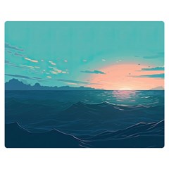 Ai Generated Ocean Sea Water Anime Nautical One Side Premium Plush Fleece Blanket (medium) by Pakemis