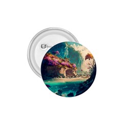 Tropical Island Fantasy Landscape Palm Trees Ocean 1 75  Buttons by Pakemis