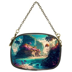 Tropical Island Fantasy Landscape Palm Trees Ocean Chain Purse (one Side) by Pakemis