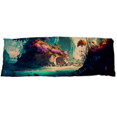 Tropical Island Fantasy Landscape Palm Trees Ocean Body Pillow Case (dakimakura) by Pakemis