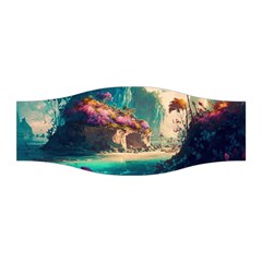 Tropical Island Fantasy Landscape Palm Trees Ocean Stretchable Headband by Pakemis