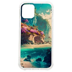 Tropical Island Fantasy Landscape Palm Trees Ocean Iphone 12 Mini Tpu Uv Print Case	 by Pakemis