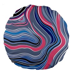 Fluid Abstract Art Large 18  Premium Round Cushions by GardenOfOphir