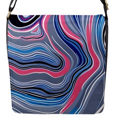 Fluid Abstract Art Flap Closure Messenger Bag (s) by GardenOfOphir