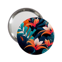 Tropical Flowers Floral Floral Pattern Patterns 2 25  Handbag Mirrors by Pakemis