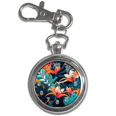 Tropical Flowers Floral Floral Pattern Patterns Key Chain Watches