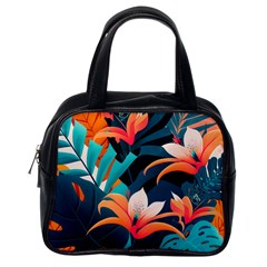 Tropical Flowers Floral Floral Pattern Patterns Classic Handbag (one Side) by Pakemis