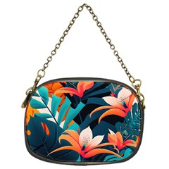 Tropical Flowers Floral Floral Pattern Patterns Chain Purse (one Side) by Pakemis