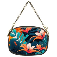 Tropical Flowers Floral Floral Pattern Patterns Chain Purse (two Sides) by Pakemis