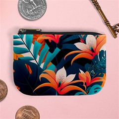 Tropical Flowers Floral Floral Pattern Patterns Mini Coin Purse by Pakemis