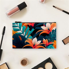 Tropical Flowers Floral Floral Pattern Patterns Cosmetic Bag (small) by Pakemis