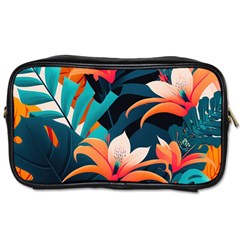 Tropical Flowers Floral Floral Pattern Patterns Toiletries Bag (one Side) by Pakemis