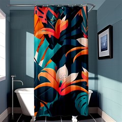 Tropical Flowers Floral Floral Pattern Patterns Shower Curtain 36  X 72  (stall)  by Pakemis