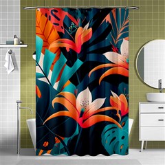 Tropical Flowers Floral Floral Pattern Patterns Shower Curtain 48  X 72  (small)  by Pakemis