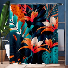 Tropical Flowers Floral Floral Pattern Patterns Shower Curtain 60  X 72  (medium)  by Pakemis