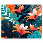 Tropical Flowers Floral Floral Pattern Patterns Premium Plush Fleece Blanket (Small) 50 x40  Blanket Front