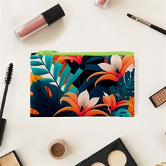 Tropical Flowers Floral Floral Pattern Patterns Cosmetic Bag (xs) by Pakemis