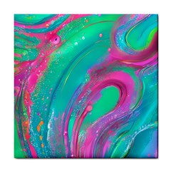 Fluid Art Background Tile Coaster by GardenOfOphir