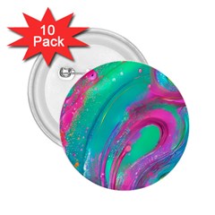 Fluid Art Background 2 25  Buttons (10 Pack)  by GardenOfOphir