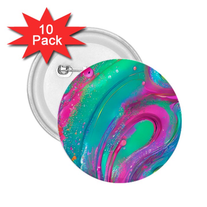 Fluid Art Background 2.25  Buttons (10 pack) 