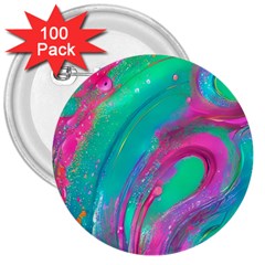 Fluid Art Background 3  Buttons (100 Pack)  by GardenOfOphir