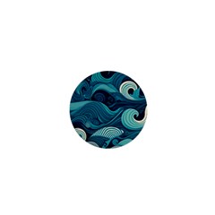 Waves Ocean Sea Abstract Whimsical Abstract Art 1  Mini Buttons by Pakemis