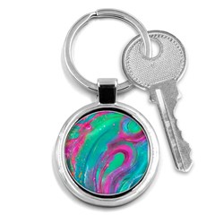 Fluid Art Background Key Chain (round) by GardenOfOphir