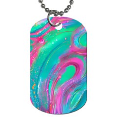 Fluid Art Background Dog Tag (one Side) by GardenOfOphir