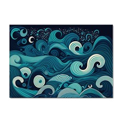 Waves Ocean Sea Abstract Whimsical Abstract Art Sticker A4 (10 Pack) by Pakemis