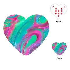 Fluid Art Background Playing Cards Single Design (heart) by GardenOfOphir